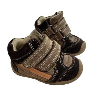 Pediped Original Baby Infant Booties Shoes 6-12 mo Sz EU 19 Brown Leather